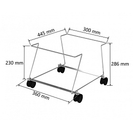 Подставка под корзины с колесами (хром, 445х360х286 мм)