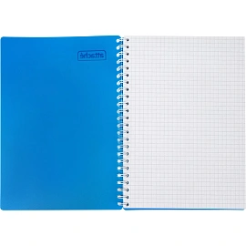 Бизнес-тетрадь Attache Plastic А5 96 листов синяя в клетку на спирали (150x210 мм)