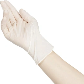 Перчатки медицинские смотровые латексные Cerebrum текстурированные нестерильные неопудренные размер XL (9-10) белые (50 пар/100 штук в упаковке)