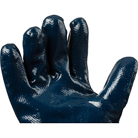 Перчатки рабочие защитные Scaffa NBR1530 хлопковые с нитрильным покрытием синие (размер 11 (XXL))