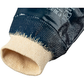 Перчатки рабочие защитные Scaffa NBR1530 хлопковые с нитрильным покрытием синие (размер 11 (XXL))