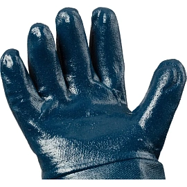 Перчатки рабочие защитные Scaffa NBR4530 хлопковые с нитрильным покрытием синие (размер 10 (XL))