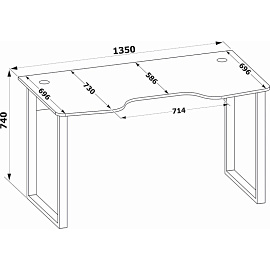 Стол компьютерный Сокол КСТ-19 (белый/черный, 1350х730х740 мм)