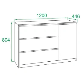 Комод Сокол Т-3р  Венге