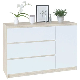 Комод Сокол Т-3р (дуб сонома/белый, 1200х446х804 мм)