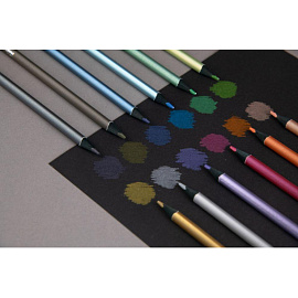 Карандаши цветные Kores Kolores Metallic Style 12 карандашей 12 цветов трёхгранные (металлические)