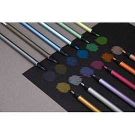 Карандаши цветные Kores Kolores Metallic Style 12 карандашей 12 цветов трёхгранные (металлические)