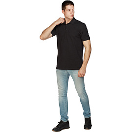 Футболка поло чёрная короткий рукав (размер XL)