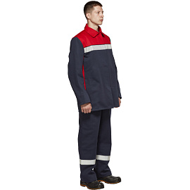 Костюм сварщика Арсенал КС05 летний синий/красный (размер 60-62, рост 170-176)