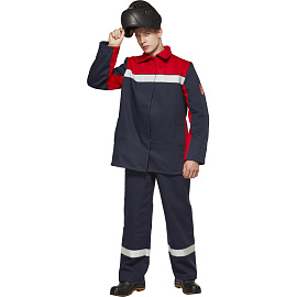 Костюм сварщика Арсенал КС05 летний синий/красный (размер 60-62, рост 170-176)