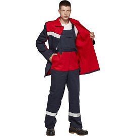 Костюм сварщика Арсенал КС05 летний синий/красный (размер 60-62, рост 170-176)