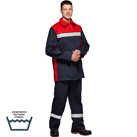 Костюм сварщика Арсенал КС05 летний синий/красный (размер 56-58, рост 182-188)