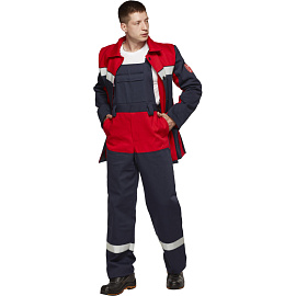 Костюм сварщика Арсенал КС05 летний синий/красный (размер 56-58, рост 182-188)