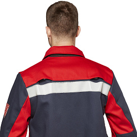 Костюм сварщика Арсенал КС05 летний синий/красный (размер 60-62, рост 182-188)