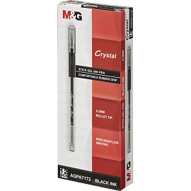 Ручка гелевая неавтоматическая M&G Crystal черная (толщина линии 0.35 мм)