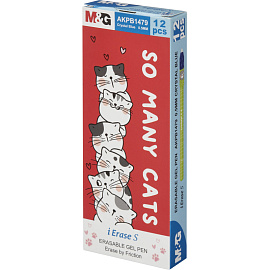 Ручка гелевая со стираемыми чернилами M&G So Many Cats синяя (толщина линии 0.35 мм)