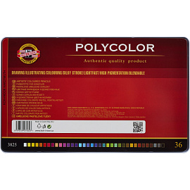 Карандаши цветные художественные классические Koh-i-Noor Polycolor 36 карандашей 36 цветов шестигранные
