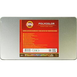 Карандаши цветные художественные классические Koh-i-Noor Polycolor 72 карандаша 72 цвета шестигранные (3827072001PL)