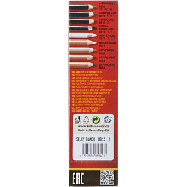 Карандаш художественный классический Koh-I-Noor Gioconda Silky HB черный круглый