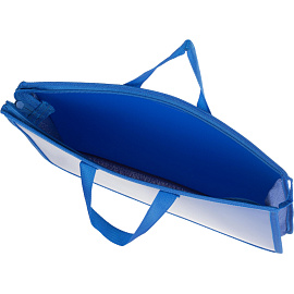 Папка-портфель пластиковая Attache А4+ синяя (34х4х24.5 см, 1 отделение)