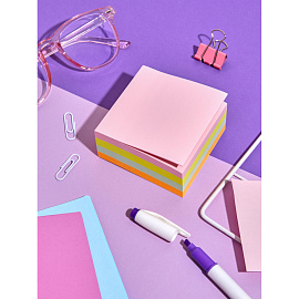 Стикеры Комус 76х76 мм неоновые 4 цвета (1 блок на 400 листов)