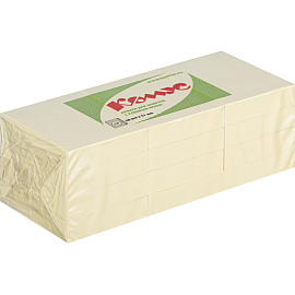 Стикеры Комус 38x51 мм пастельные желтые (12 блоков по 100 листов)