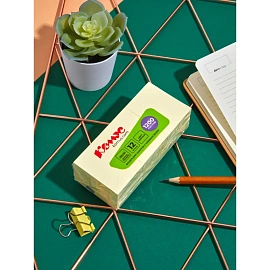 Стикеры Комус 38x51 мм пастельные желтые (12 блоков по 100 листов)