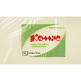 Стикеры Комус 76x127 мм пастельные желтые (1 блок на 100 листов)