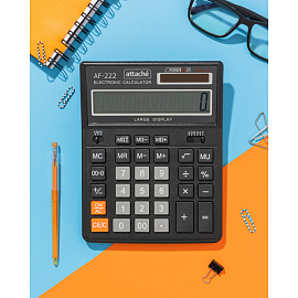 Калькулятор настольный Attache AF-222 12-разрядный черный 203x158x40 мм