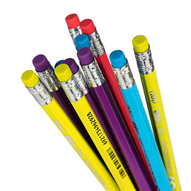 Карандаш чернографитный HB с ластиком Deli Scribe EU50806 заточенный шестигранный