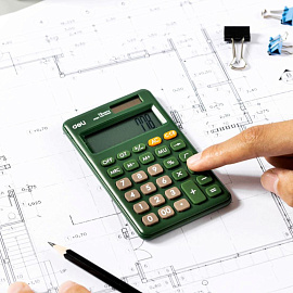 Калькулятор карманный Deli M120 12-разрядный зеленый 118x70х11 мм