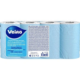 Бумага туалетная Veiro Домашняя 2-слойная белая (8 рулонов в упаковке)