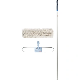 Швабра флаундер (плоская) Vileda Professional Дастмоп насадка хлопок 60x9см рукоятка 150 см металл/пластик