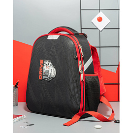 Ранец Комус Класс (№1 School) Drive анатомический черный с двумя отделениями