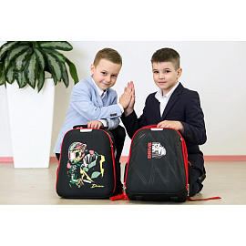 Ранец Комус Класс (№1 School) Drive анатомический черный с двумя отделениями