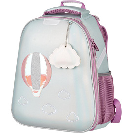 Ранец Комус Класс (№1 School) Воздушный шар анатомический голубой экокожа с двумя отделениями