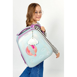 Ранец Комус Класс (№1 School) Воздушный шар анатомический голубой экокожа с двумя отделениями