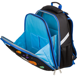 Ранец Комус Класс (№1 School) Space time анатомический черный с двумя отделениями