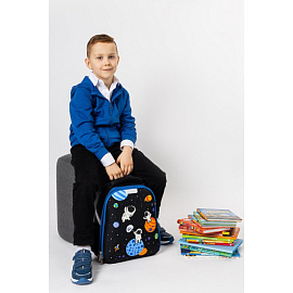 Ранец Комус Класс (№1 School) Space time анатомический черный с двумя отделениями