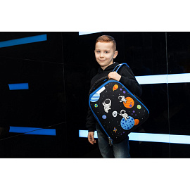 Ранец Комус Класс (№1 School) Space time анатомический черный с двумя отделениями