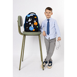 Ранец Комус Класс (№1 School) Space time анатомический черный с двумя отделениями