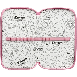 Пенал двухсекционный Комус Класс Фея розовый