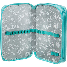 Пенал двухсекционный Комус Класс (№1 School) Русалка голубой