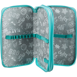 Пенал двухсекционный Комус Класс (№1 School) Русалка голубой