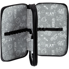 Пенал двухсекционный Комус Класс Motocross черный