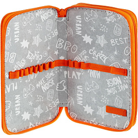 Пенал двухсекционный Комус Класс Animals оранжевый