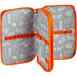 Пенал двухсекционный Комус Класс Animals оранжевый