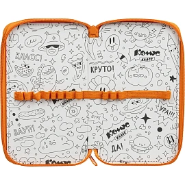 Пенал двухсекционный Комус Класс Animals оранжевый