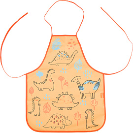 Фартук для труда Комус Класс (№1 School) Динозаврики оранжевый с нарукавниками