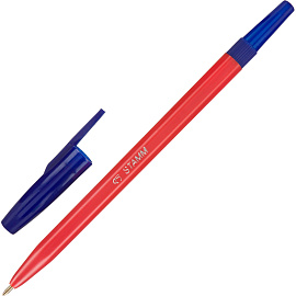 Ручка шариковая неавтоматическая Стамм 049 синяя (толщина линии 0.5 мм)